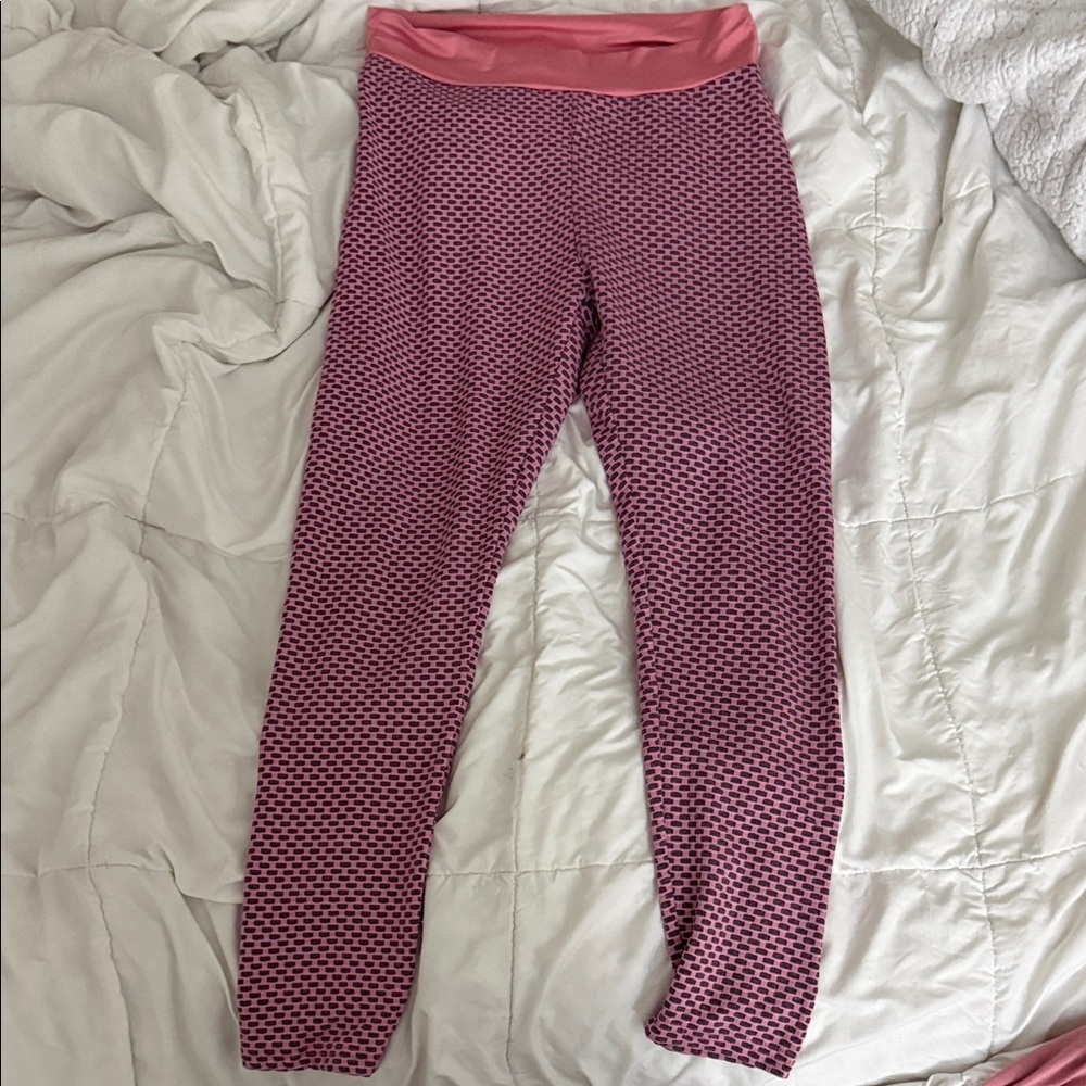Pink Patterned Womens Leggings
